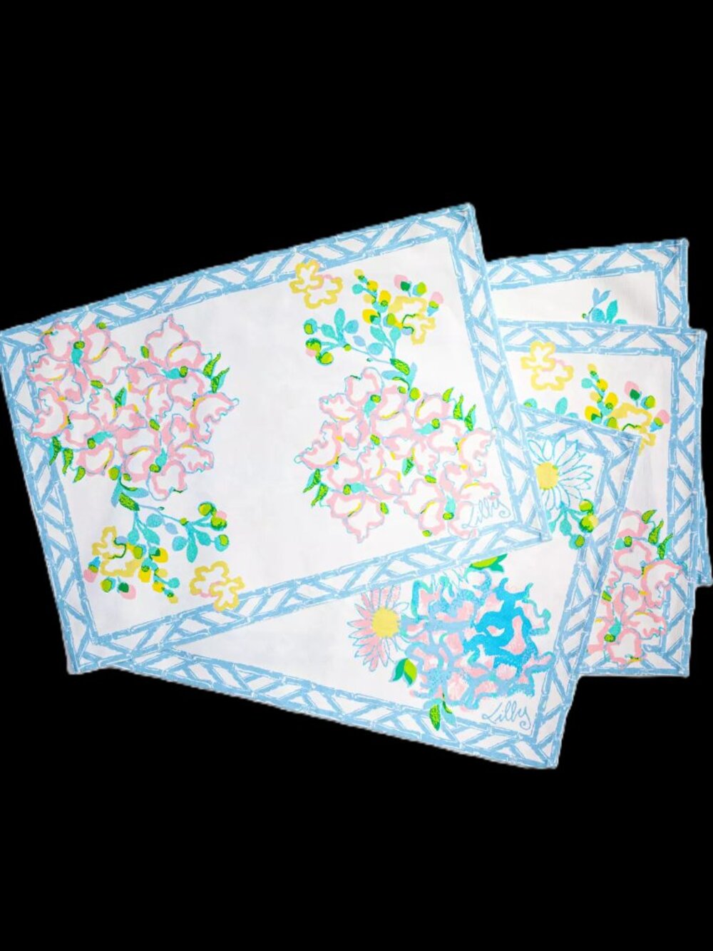 Engineered Printed Placemat Set in Multi Lilly Garden Variety Chic Party Event